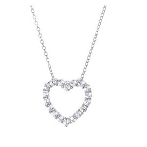 Brand New SAVY CIE JEWELS 18k Gold Plated Sterling Silver CZ Open Heart Necklace
